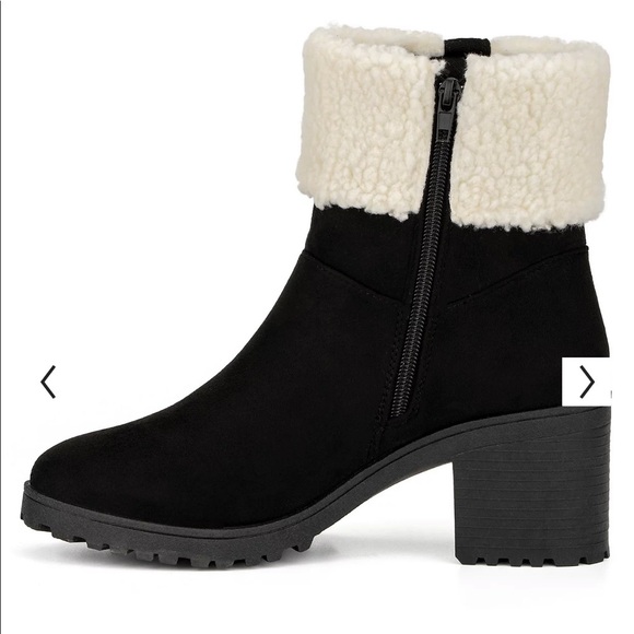 Olivia Miller Womens Amy Sherpa Cuff Bootie - Picture 4 of 5